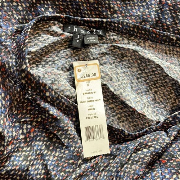 Theory Broxin W Multi Tweed Top NEW Silk - Picture 3 of 4